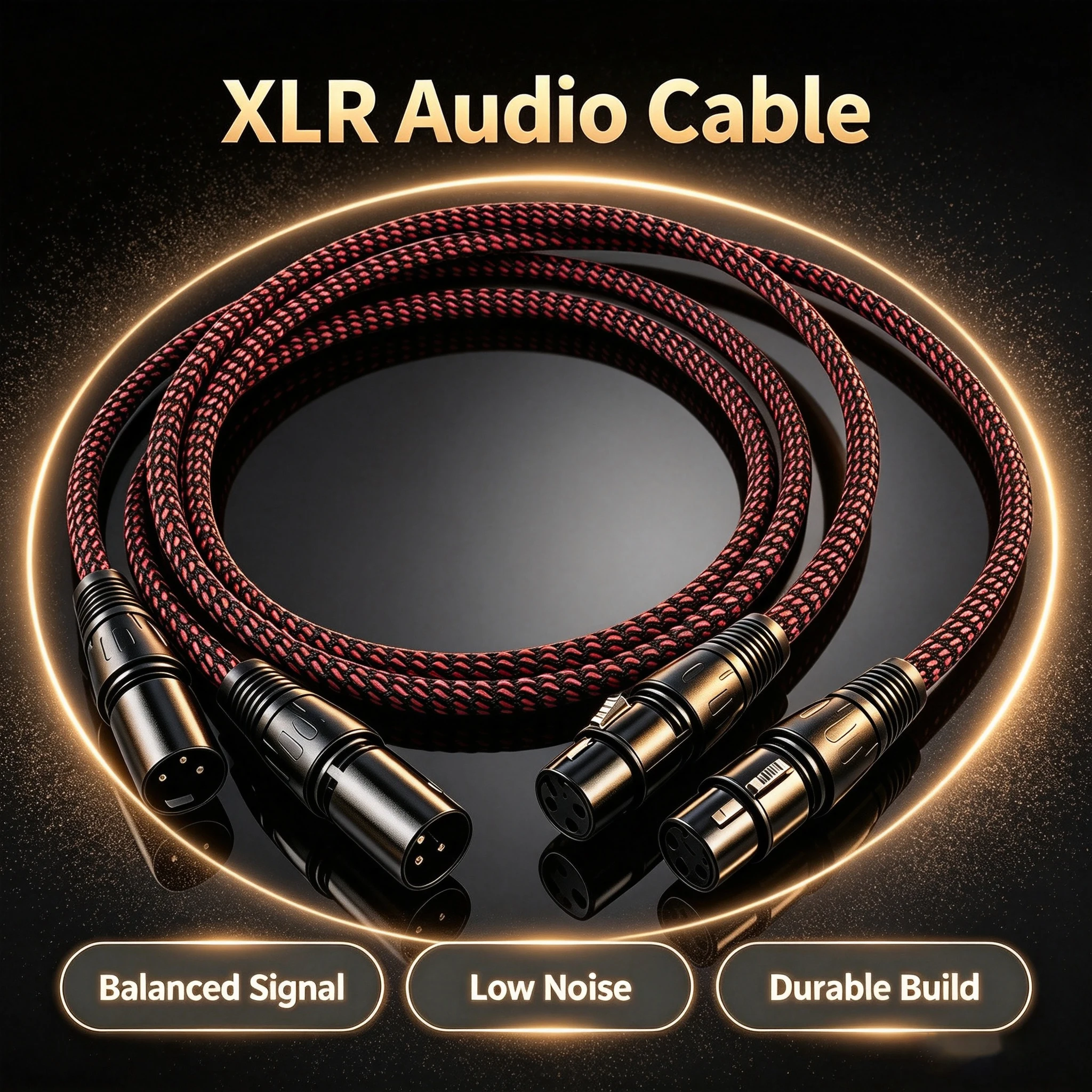Pair Audiocrast Hi-End XLR Balanced Audio Cable Copper-Tin Sleeve Shielded Interconnect, Audiophile-Grade