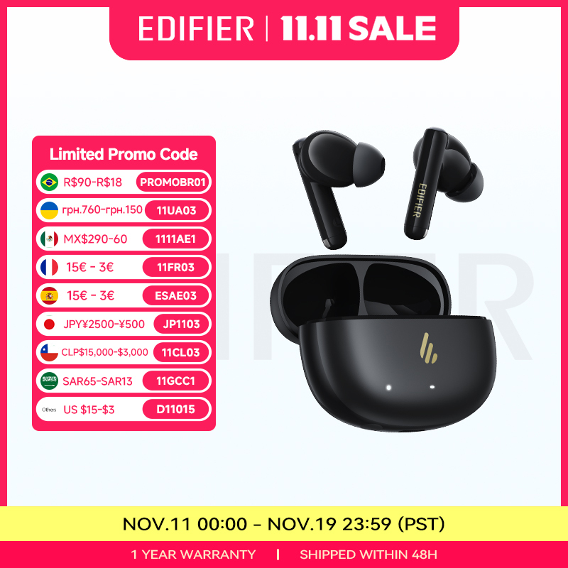  Edifier X5 Pro Active Noise Cancelling TWS Bluetooth Earphones Wireless Earbuds IP55 Waterproof Gaming Mode Fast Charging 