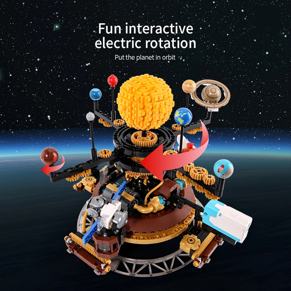 946 個のテクニカル太陽系回転地球と太陽ビルディングブロック科学実験教育レンガのおもちゃ子供のギフト