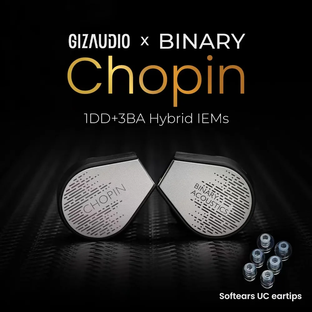 

Binary × Gizaudio Chopin Earphone 3.5/4.4 1DD+3BA Hybrid in-Ear Monitors HiFi Audiophile Headphones Music Earbuds Hybrid IEMs