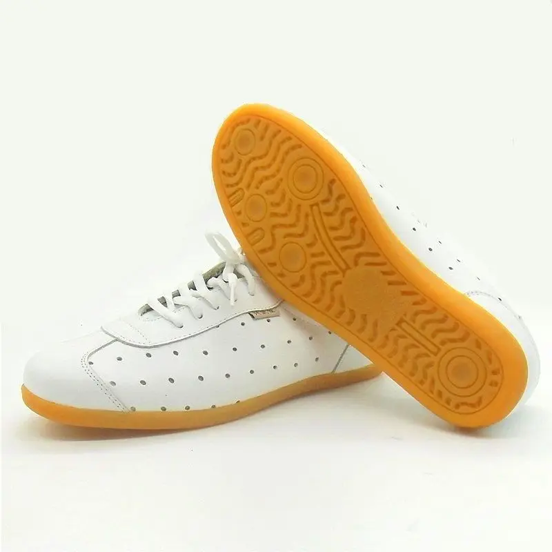 

Summer Wushu Shoes Neutral Hollowing Leather Wushu Shoes Couple Wearable Taiji Shoes Men's Women's Leather Taiji Shoes