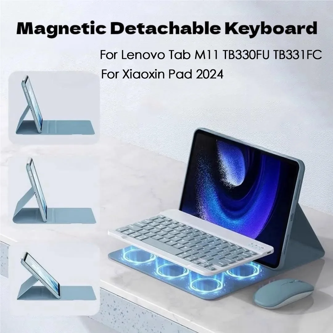 

Смарт-чехол для планшета Lenovo Tab M11, чехол 11 дюймов, 2024, чехол с магнитной клавиатурой Teclado для Xiaoxin Pad 2024 TB330FU TB331FC