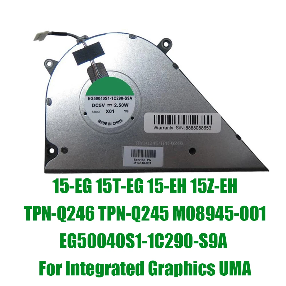 

For HP For Pavilion 15-EG 15T-EG 15-EH 15Z-EH TPN-Q246 TPN-Q245 M08945-001 EG50040S1-1C290-S9A DC5V Replacement CPU UMA Fan