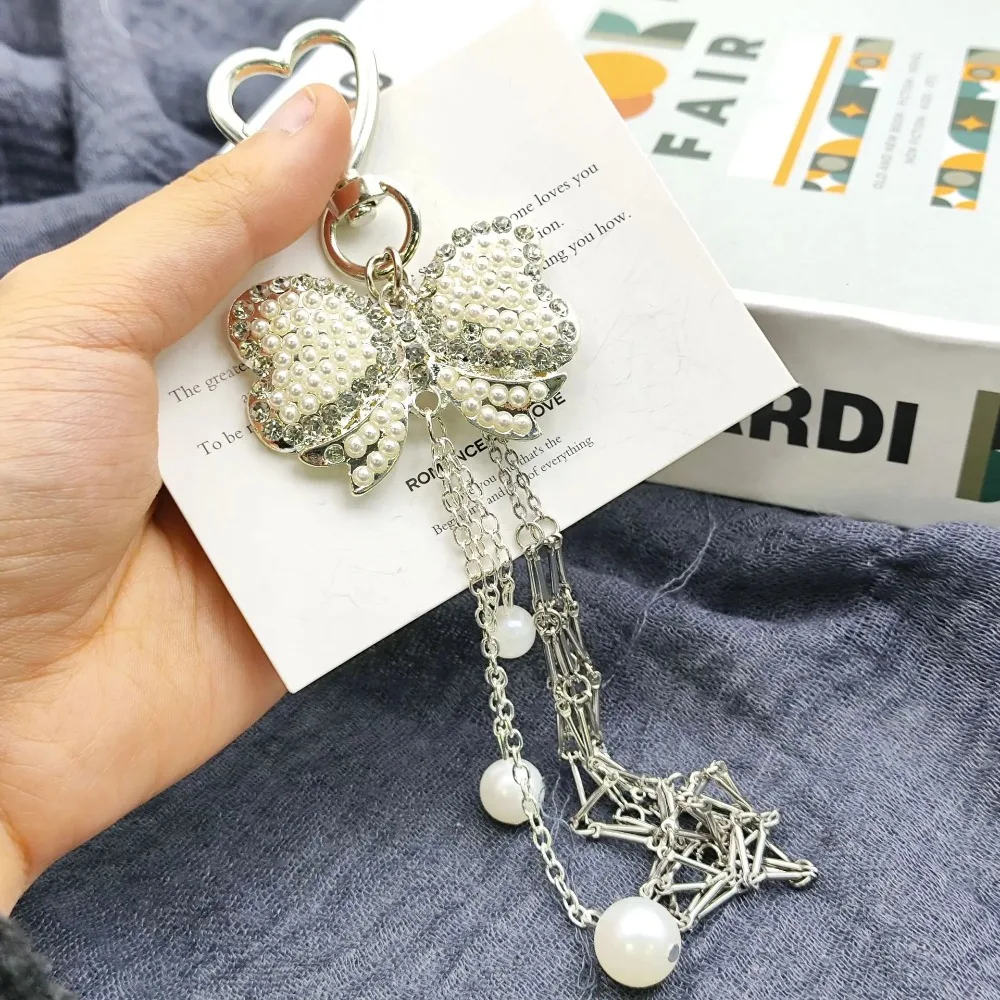 Lipstick Key Chain Mini Lip Balm Love Pocket Bag Pendant Fashion Bow Festive Gift Design Keychain Accessories Keyring Decoration