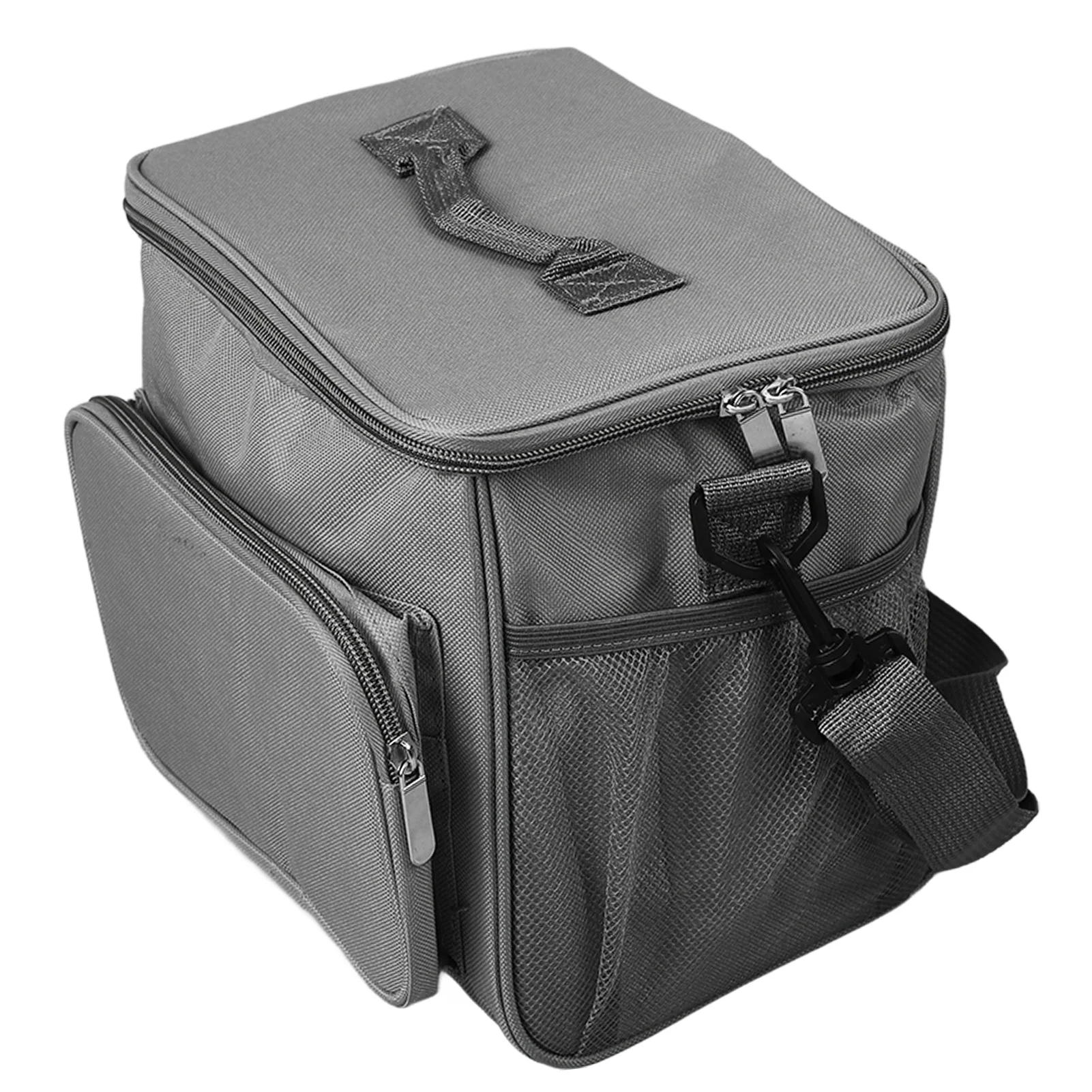 Large Lunch Bag Leakproof Insulated Lunch Box Gray 10L Handheld Shoulder Lunch Bag for Work Office Picnic Beach Travel Lunch Bag