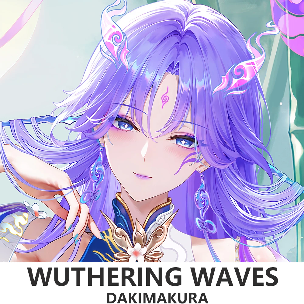 Qing Xiao Wuthering Waves Dakimakura Anime Fullbody Double-Sided Pillow Cases Decorative Cushion Cover