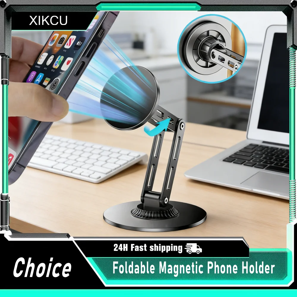 

Magnetic Desk Phone Holder Stand Magnet Car Mount Smartphone GPS Mobile Cell Support in Car Bracket for iPhone 17 Samsung Xiaomi