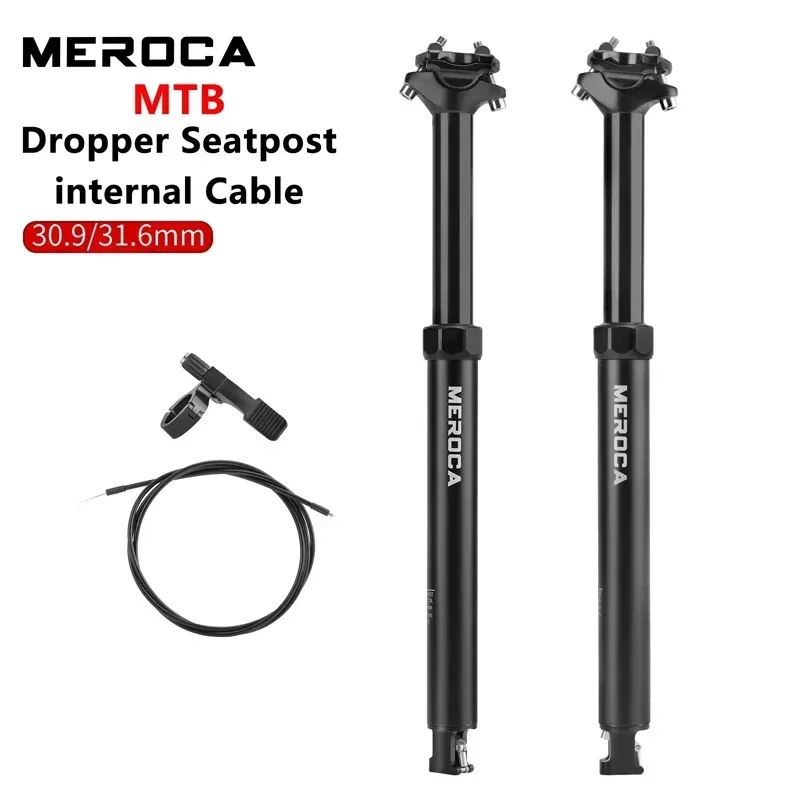 MEROCA Bike Dropper Seat Post 30.9/31.6x425mm Internal Routing Cable Remote Wire Control Lift Seat Tube Mtb bicycle Seat post