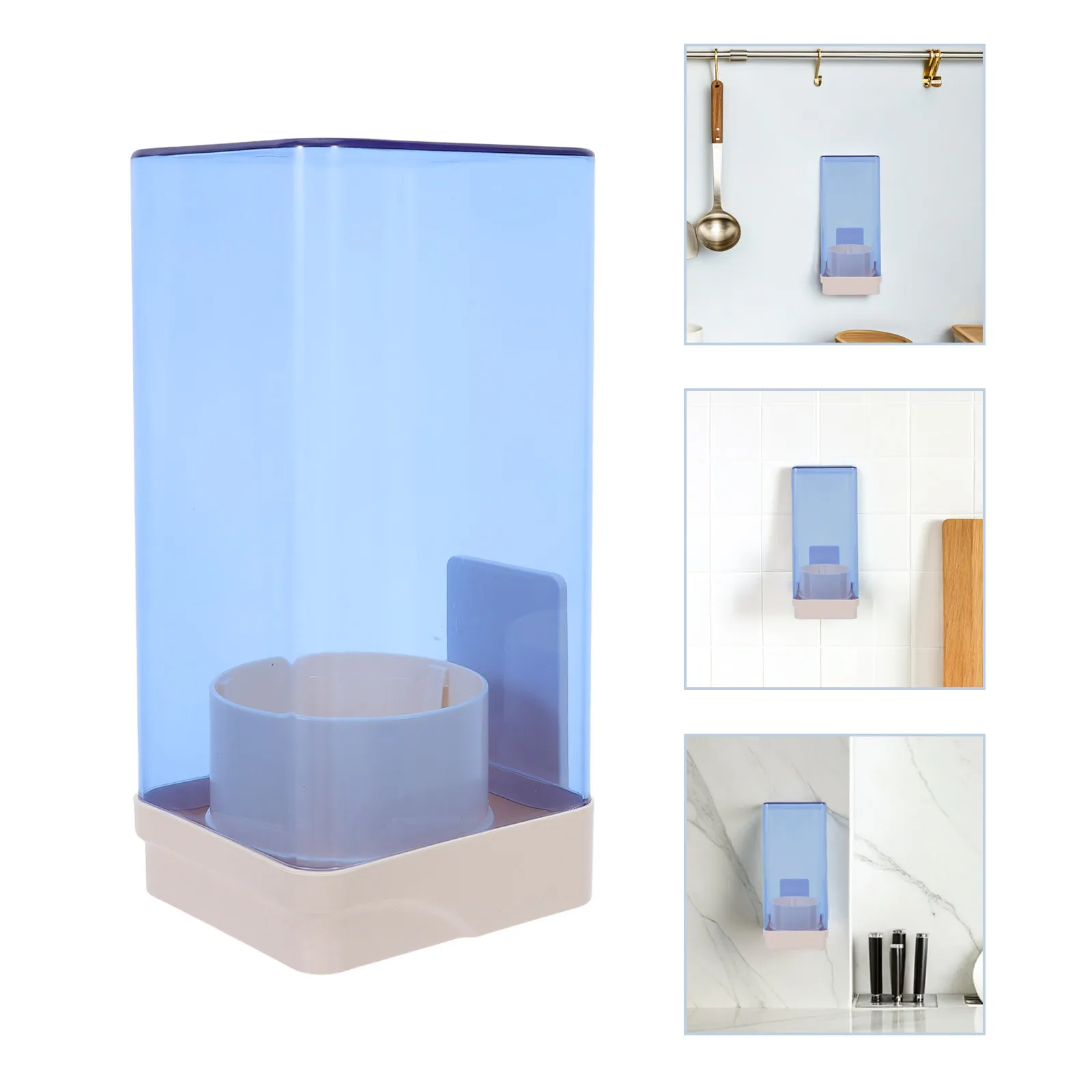 Paper Cup Dispenser Wall Mounted Dustproof Clear Cover Disposable Cup Holder for Home Office Gym Bathroom