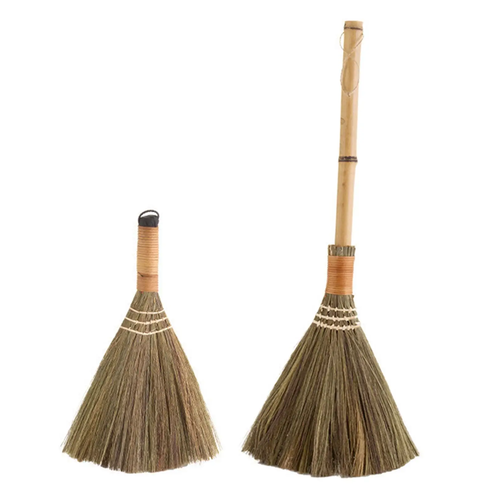 Whisk Sweeping Broom Retro Vietnamese Decorative Soft Handmade for Cleaning,for Home, Indoor Outdoor, Floor Sweepers