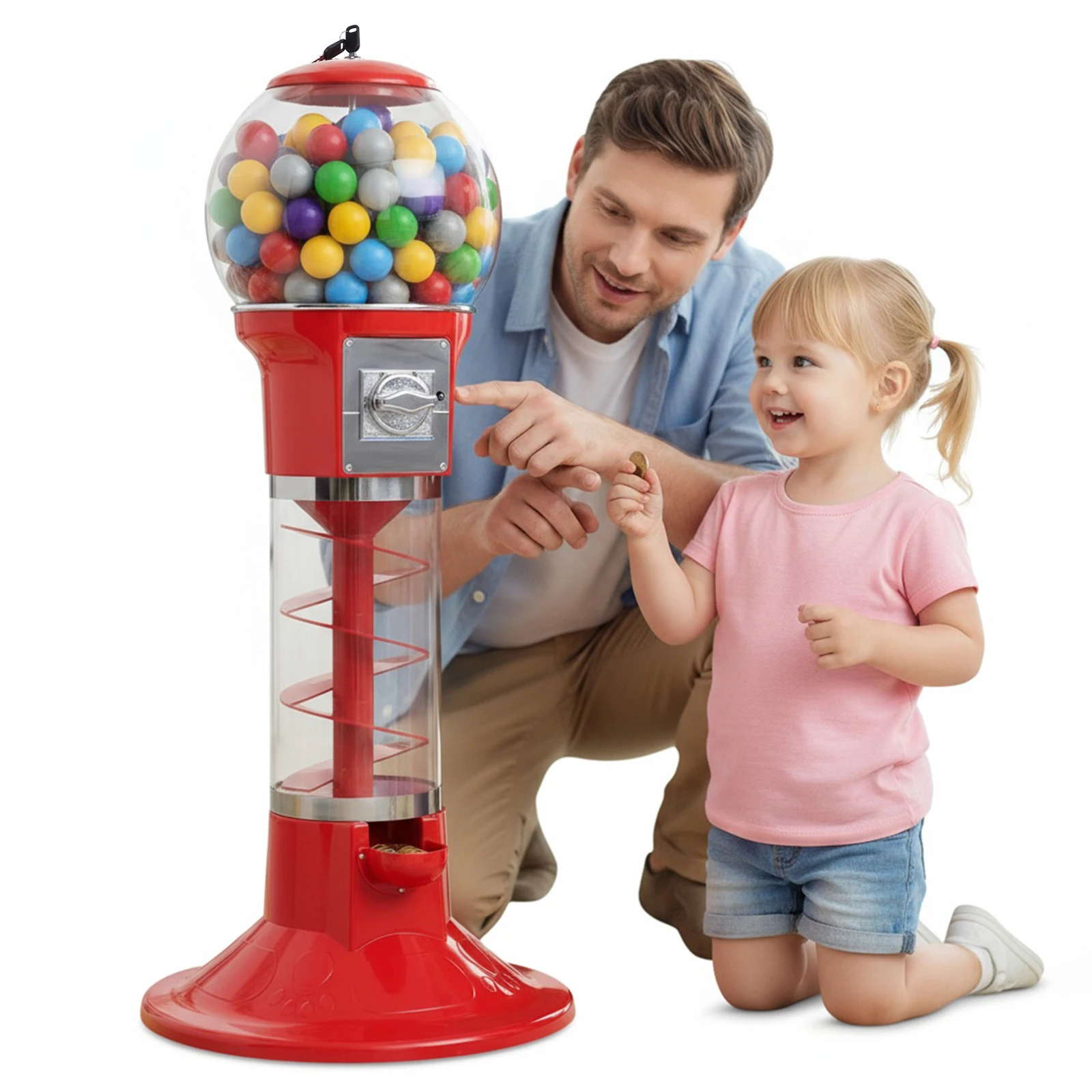 

Chewing Gum Ball Capsule Toy with Stand Bounce Ball Vending Tool Large Capacity Candy Bouncy Ball Capsule Toy for Amusement Park