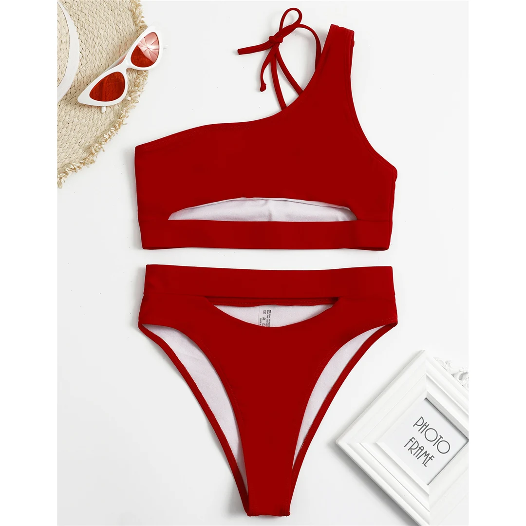 Sexy Badeanzug mit Ausschnitt im Bauchbereich, Damen-Bikini mit hoher Taille, zweiteiliges Bikini-Set, Badebekleidung, Damen-Badeanzug V2549 – Detail 20