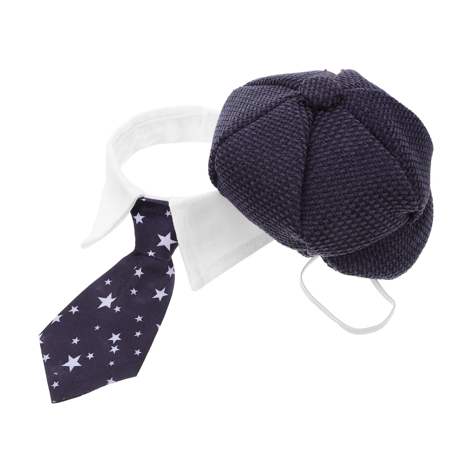 

Pet Beret Hat Bowtie Set Cat Dog Headwear French Artist Beanie Warm Party Costume Accessory Pet Hat with Necktie