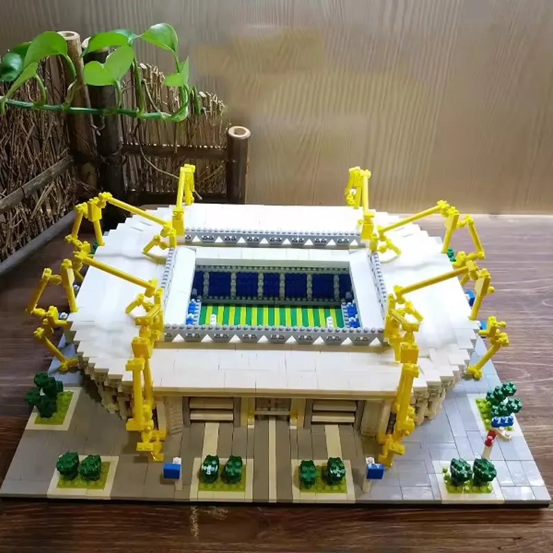 Barcelona Soccer Stadium Micro Blocks Modellbausatz – Mini-Steine, architektonisches Bauset für Kinder, Fußballplatz-Themen-Geschenk