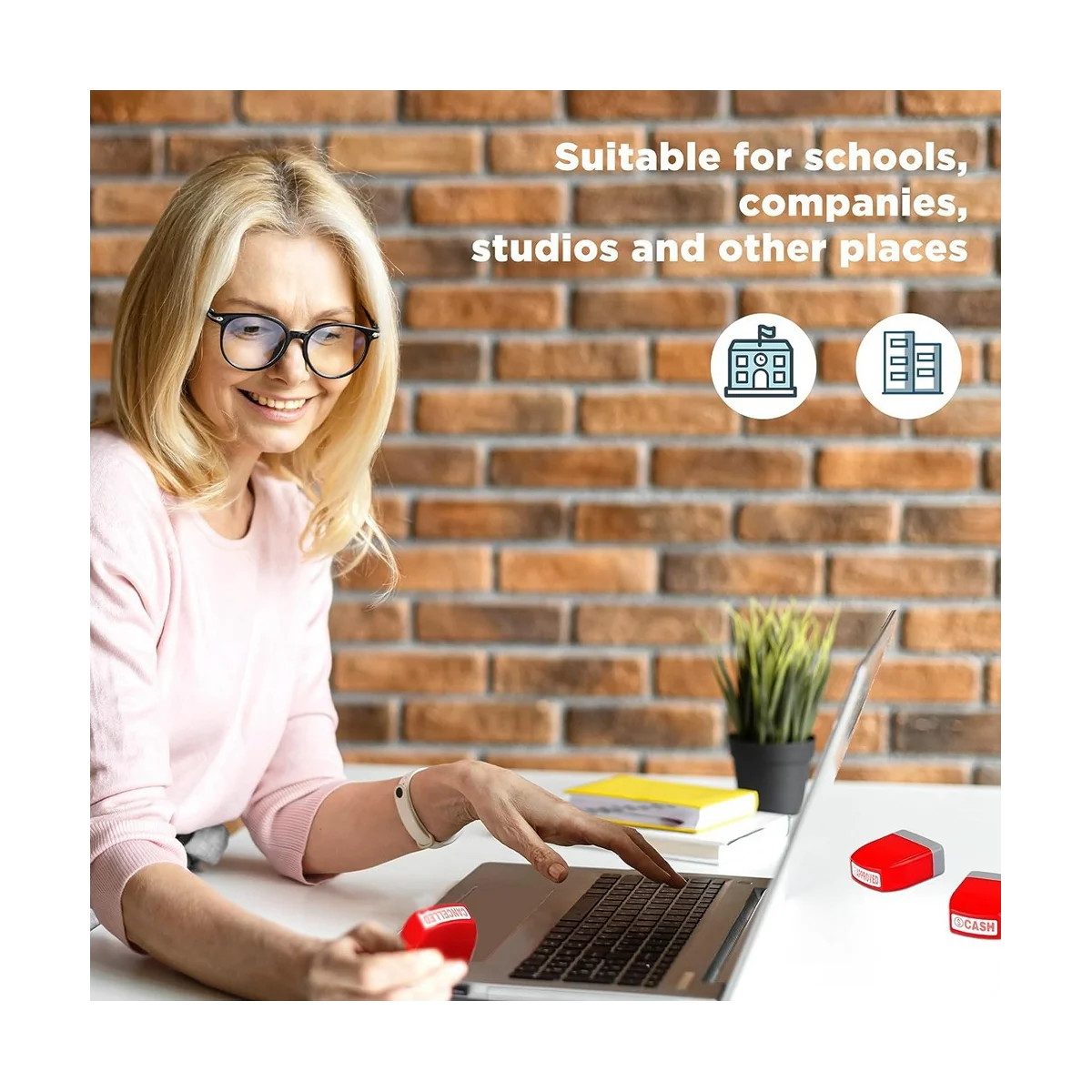 مجموعة ختم مطاطي ذاتي التحبير ، طوابع ممسوحة بالفاكس ، طوابع حساب الرسائل ، نسخة مدفوعة معتمدة ، 16 قطعة