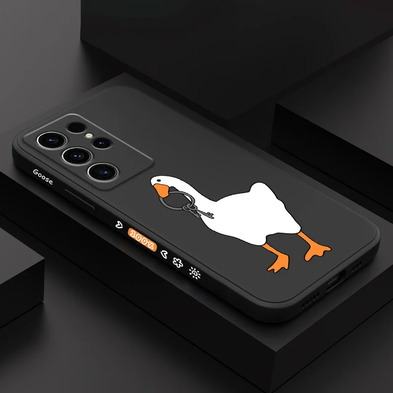 

Cute White Goose Phone Case For Samsung Galaxy S25 S24 S23 S22 S21 S20 S10 S10E Ultra Plus FE Note 20 Ultra Plus Cover