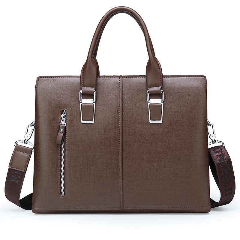 Executive Briefcase Men Husband PU Leather Handbag Laptop Office Shoulder Business Messenger Work Computer Bag for Documents