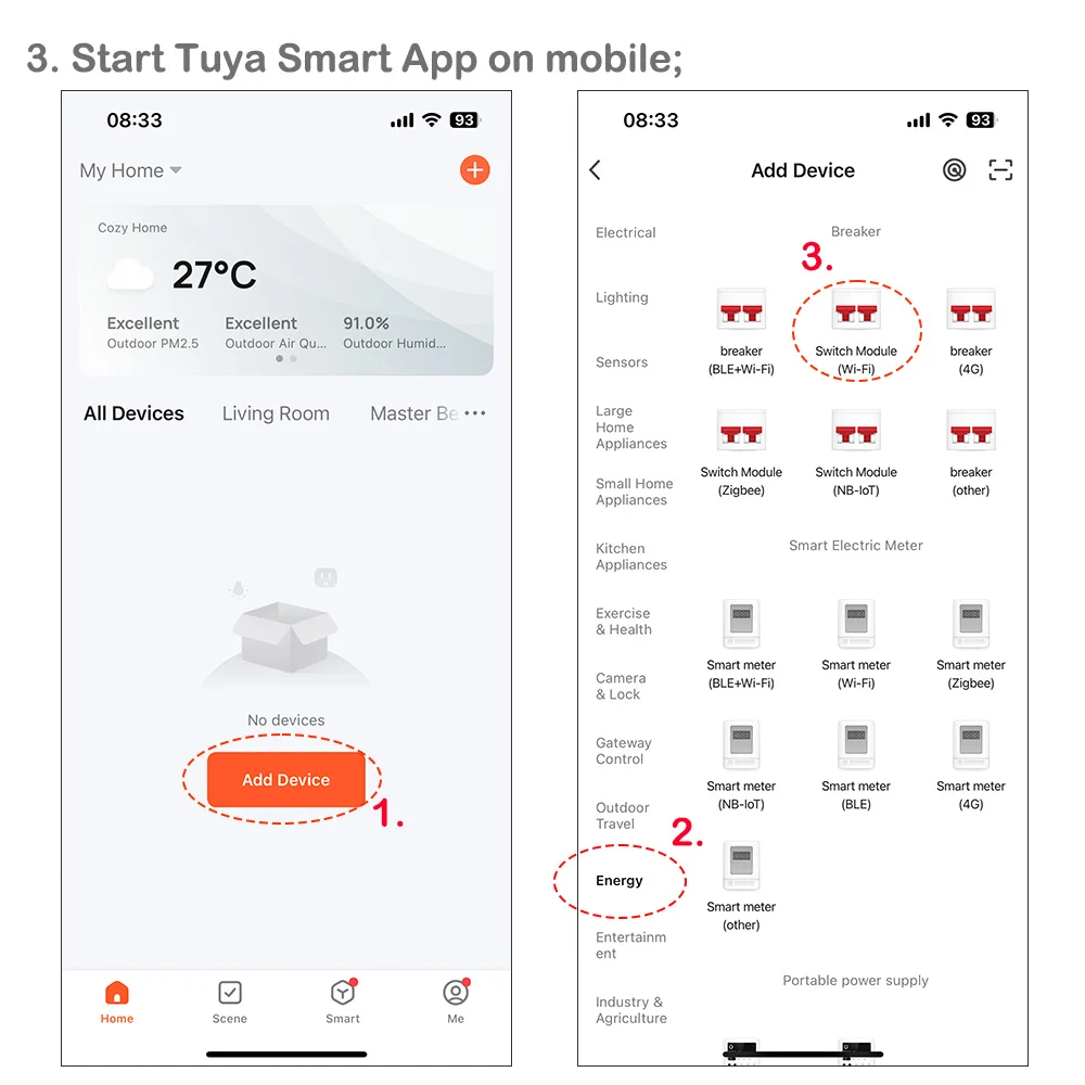Tuya smart wifi 4p mcb 63a rs485 schalter prepaid meter timer schalter spannungs stroms chutz sprach steuerung alexa google alice – Detail 19