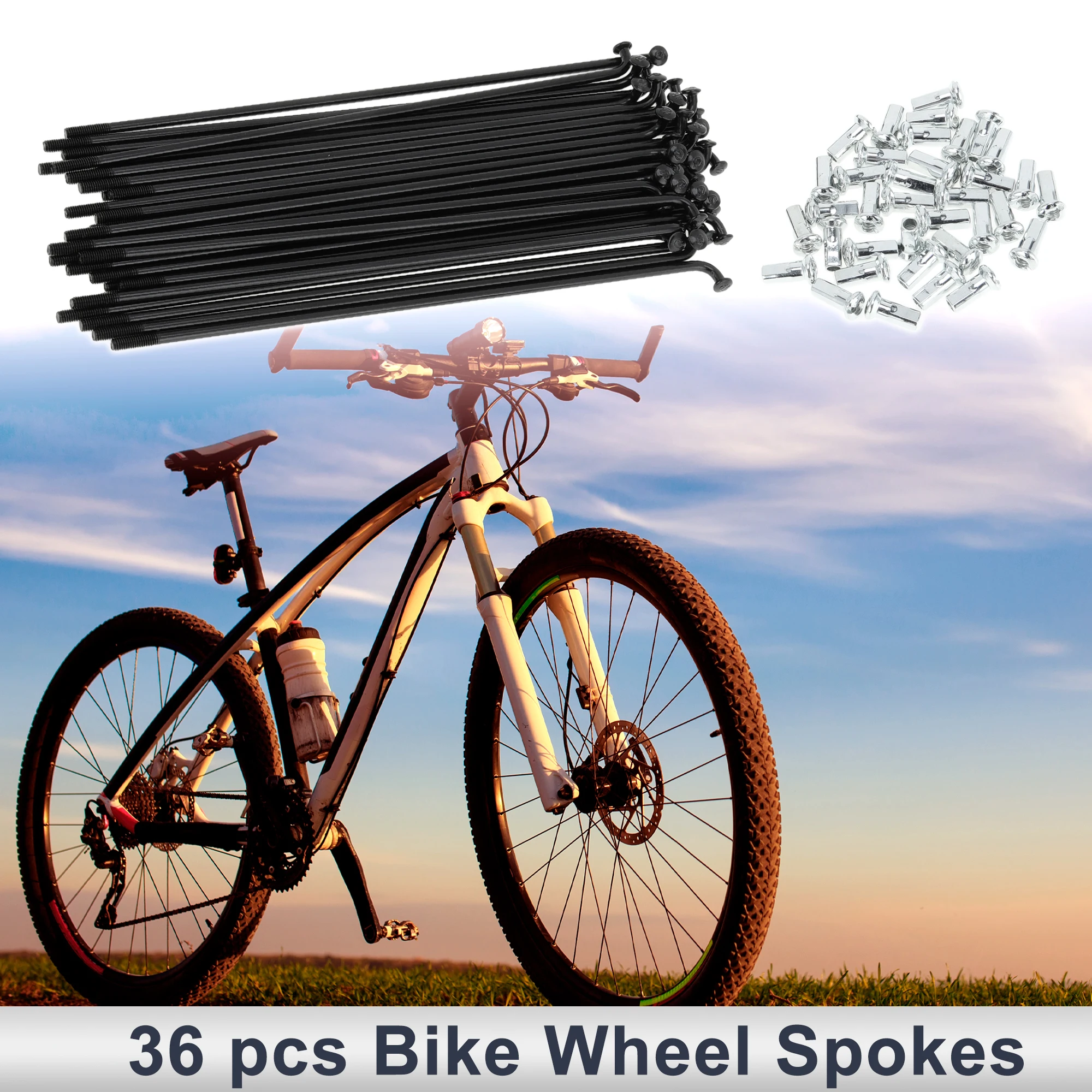 Rayons De Vélo Uxcell 12G 125mm - Acier Carbone, Pour Roue, Neuf
