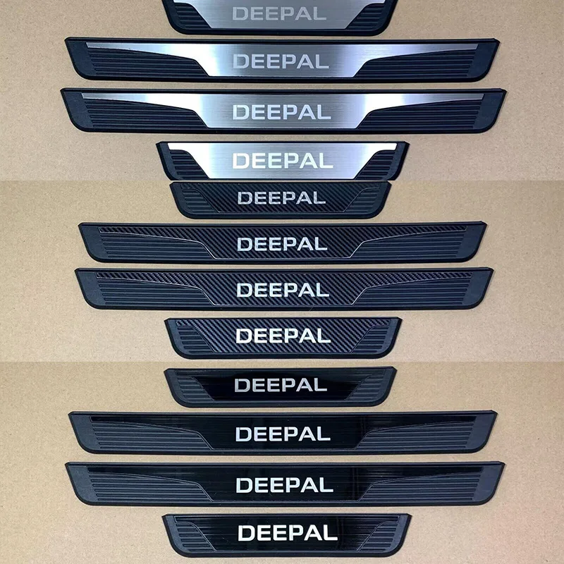 ABS Stainless Steel For Changan DEEPAL Car Door Sill Pedal Welcome Scuff Plate Decoration Cover Car Self-adhesive Plastic Base 4