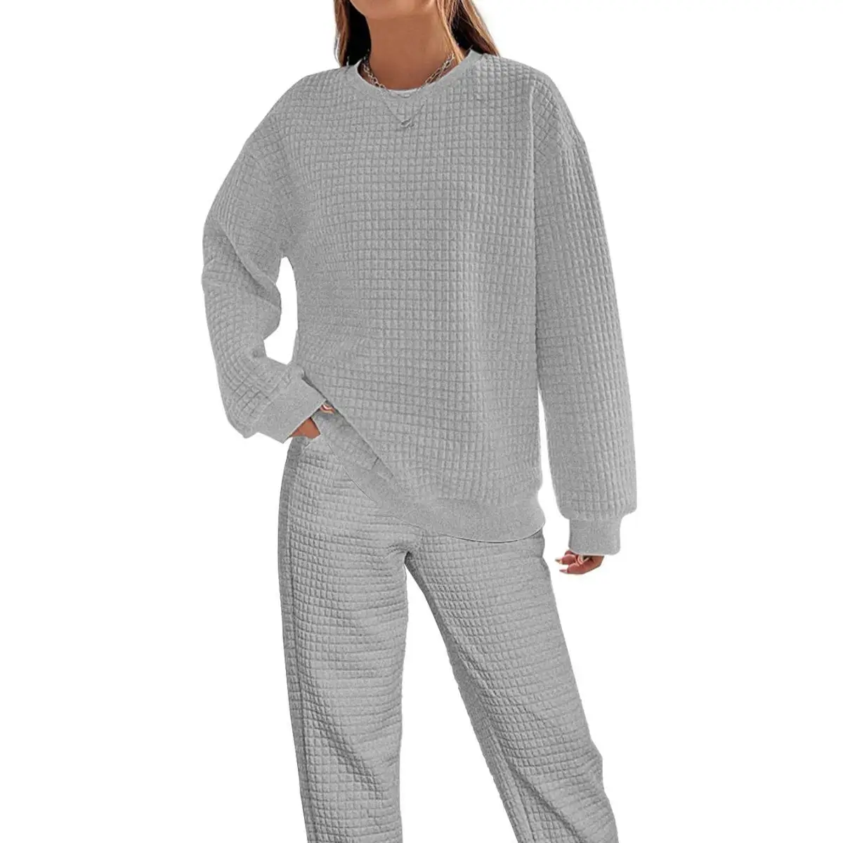 Conjunto Casual de Manga Larga con Estilo Patchwork, Ropa de Mujer a la Moda, Primavera-Otoño, Nuevo Estilo Gótico, Material ...