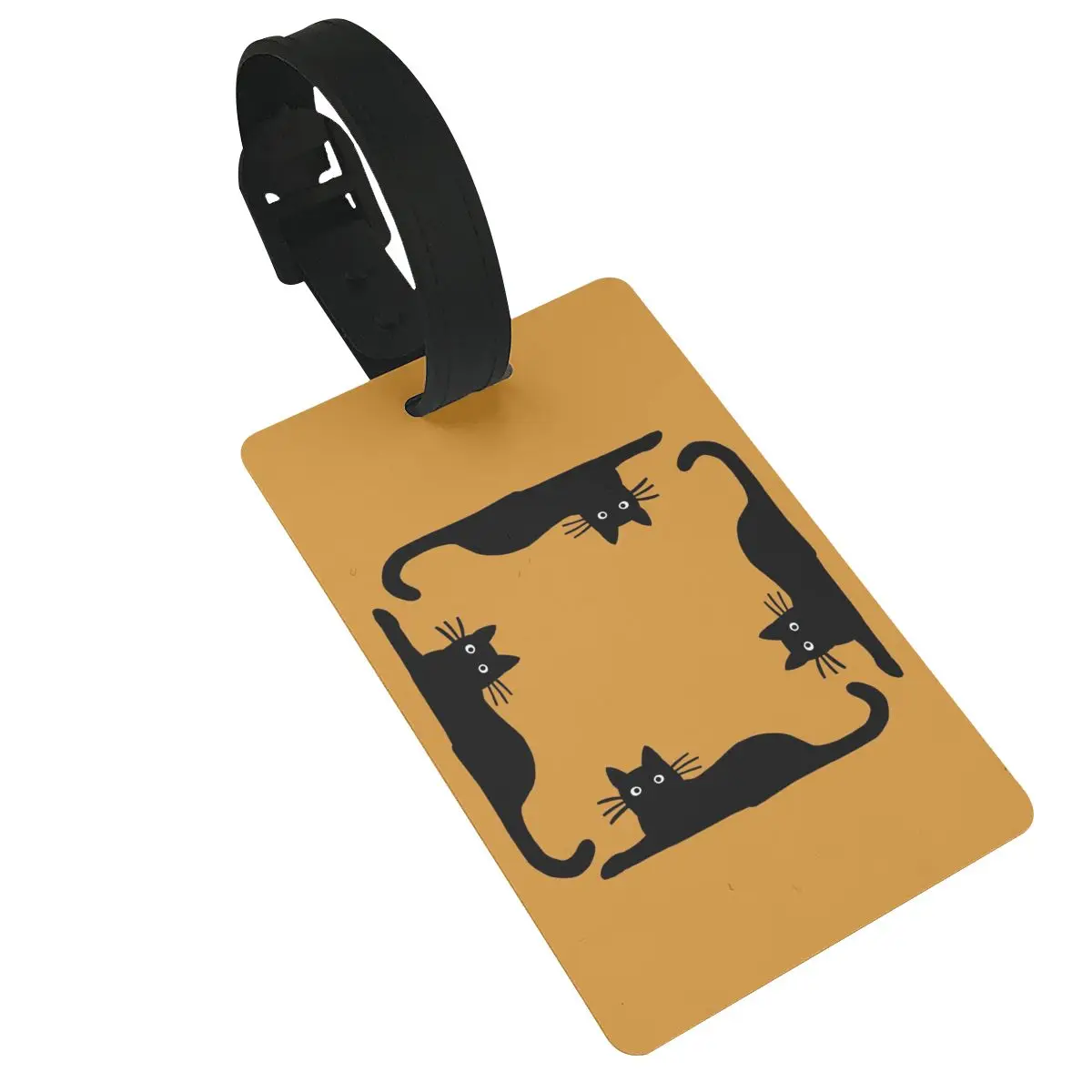 Schwarze Katze Gepäck anhänger Koffer Zubehör Reise PVC Mode Gepäck Boarding Tag tragbare Etiketten halter ID Name Adresse