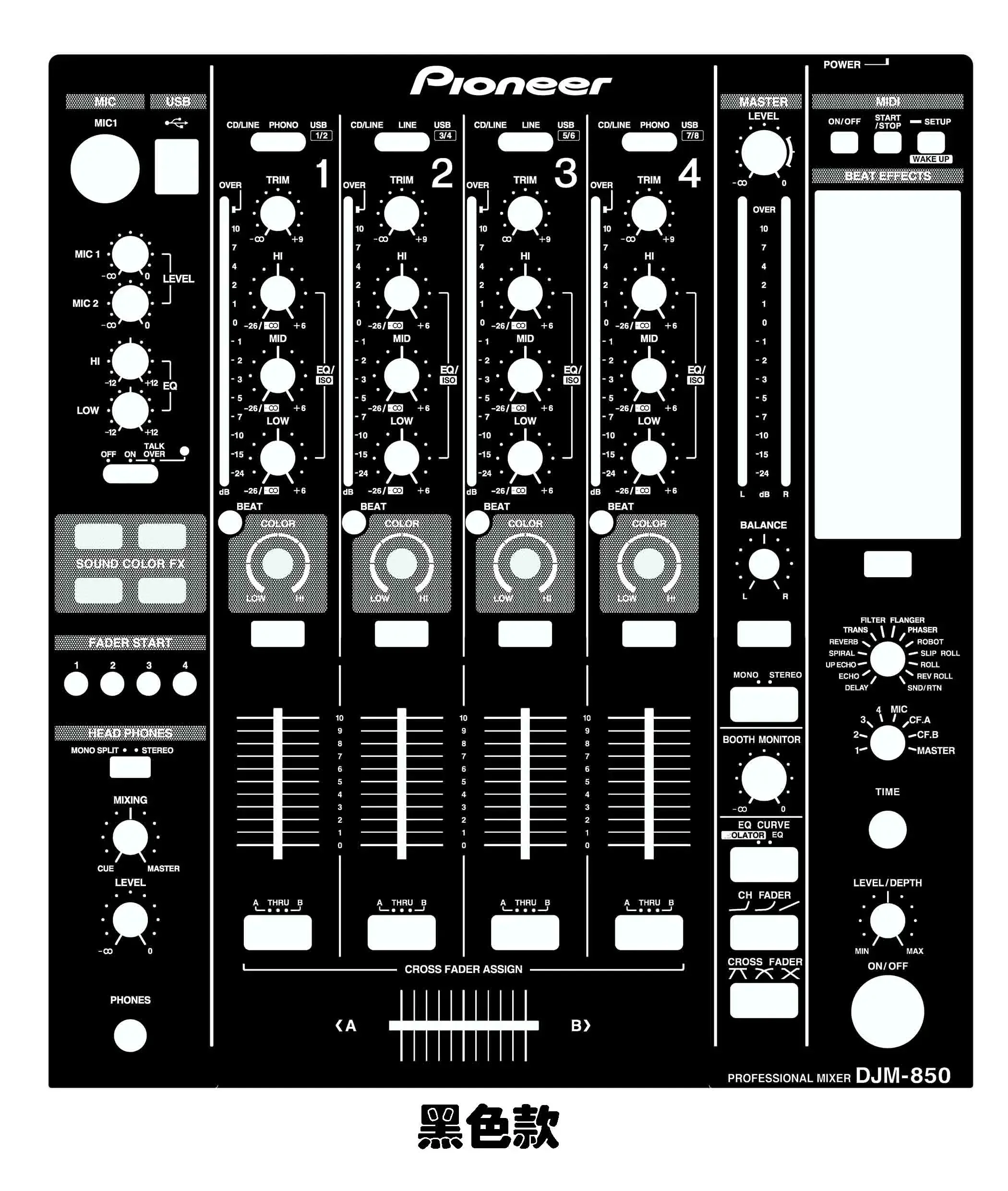 

DJM -850 Skin Mixer Panel Film DJm850 Colorful Film Customizable