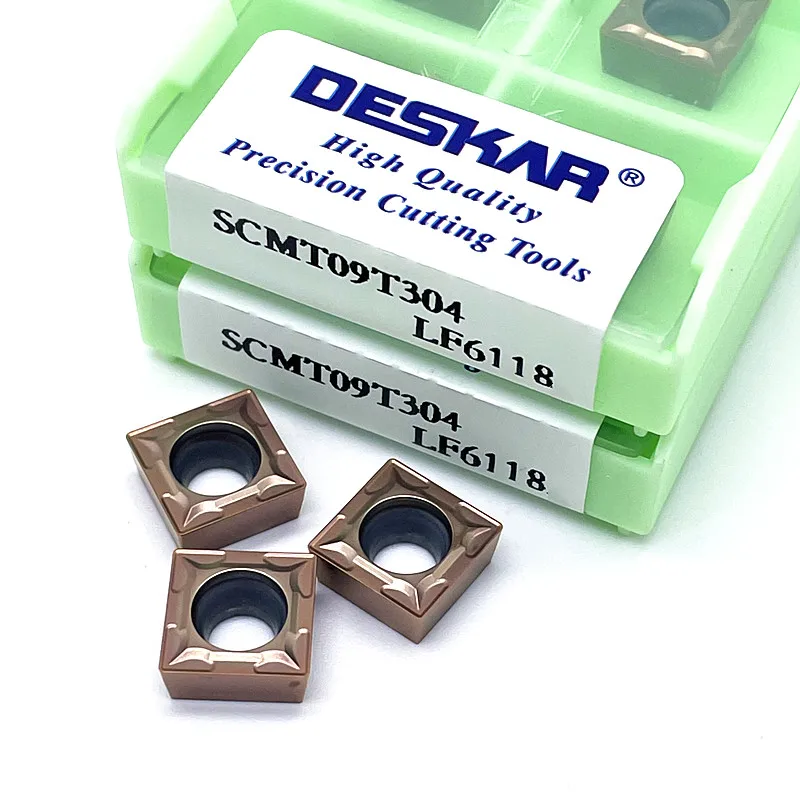 10 pces de alta qualidade deskar scmt09t304 scmt09t308 lf6118 inserção de carboneto de ferramenta de gerencio interno para aço inoxidável