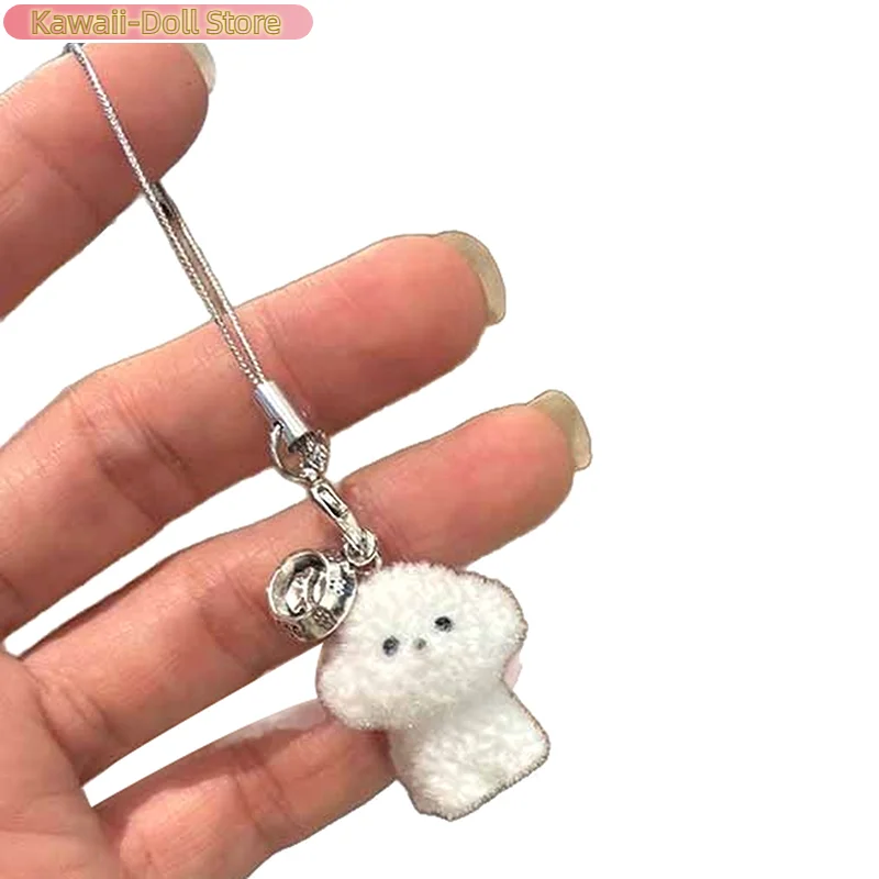 1 stks stroomden hars hond puppy sleutelhanger 3D kleine pluche dier hanger rugzak auto sleutelhangers charmes hangt