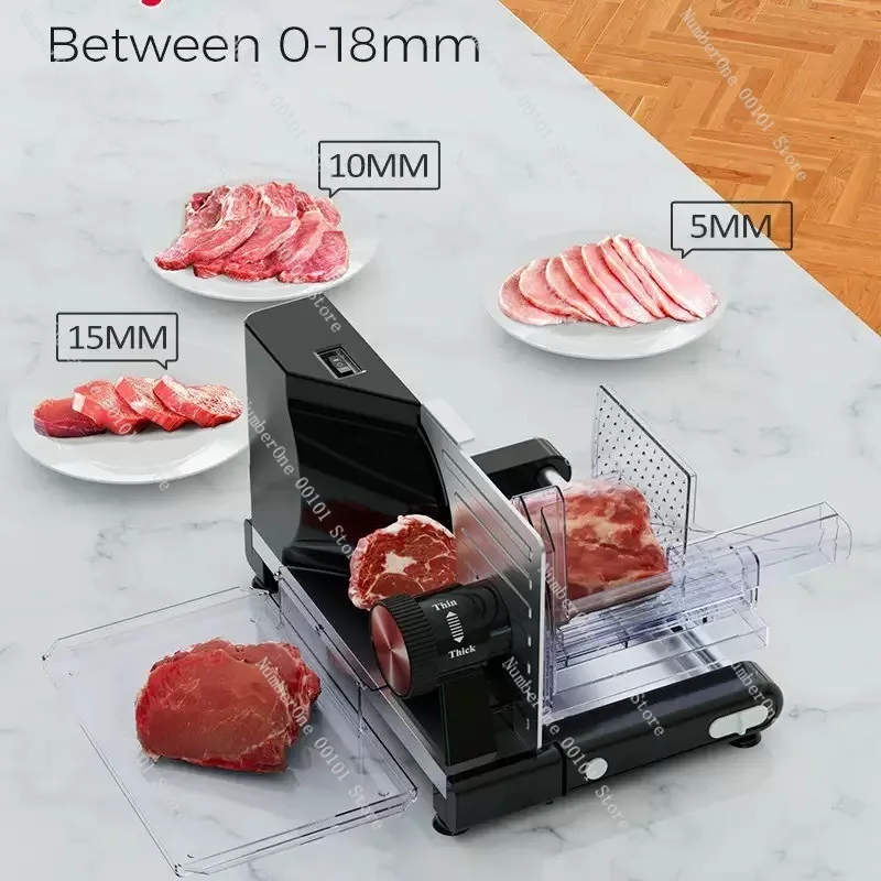 Electric Food Slicer Stainless Steel Meat Cutter Frozen Meat Slicer Vegetable Fruit Cutting Machine Foldable Kitchen Appliance