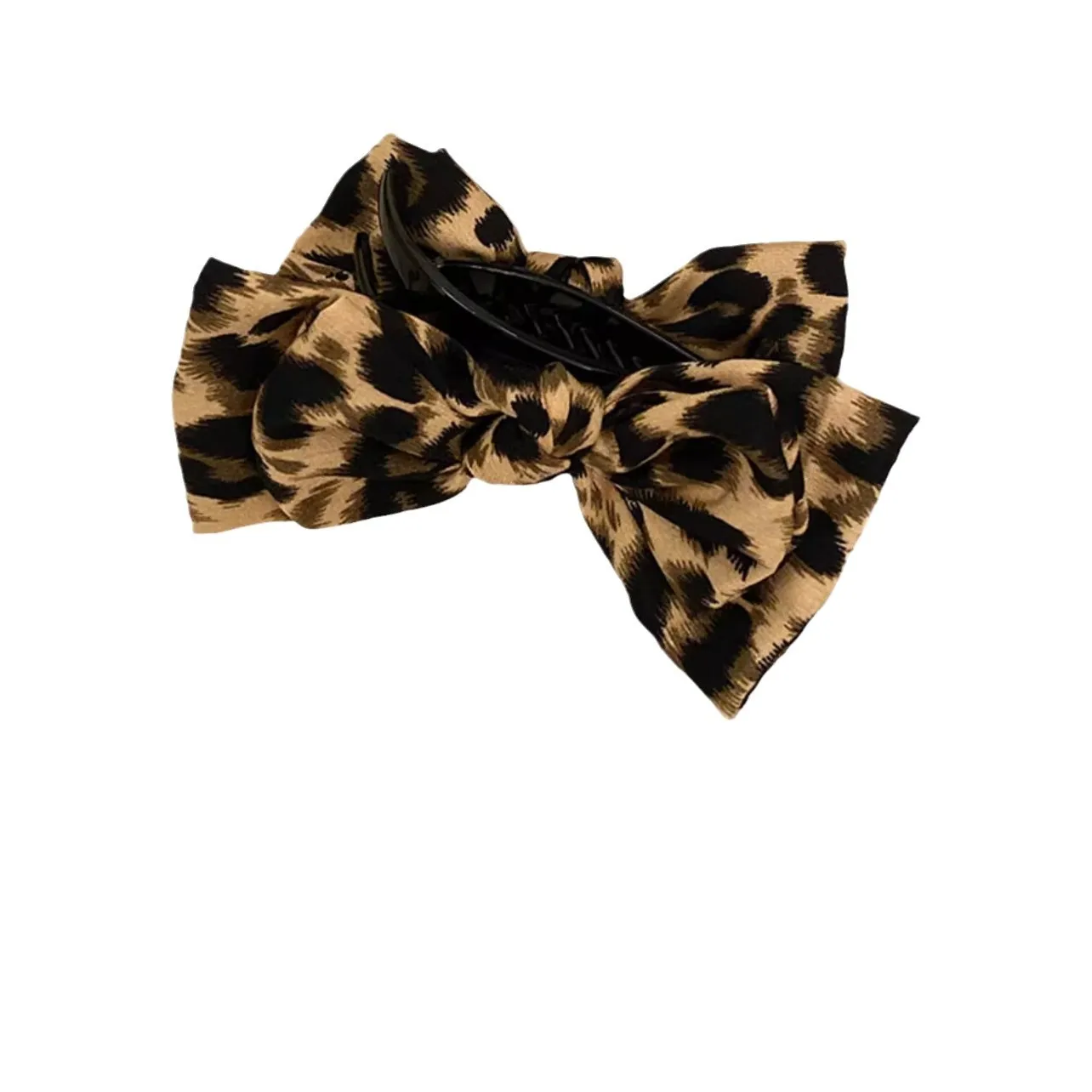 1PC Leopard Bow Marble Head Grab Clip Advanced Sense Net Red New Temperament Fashion Plate Fixed High Ponytail Hair Clip image 6