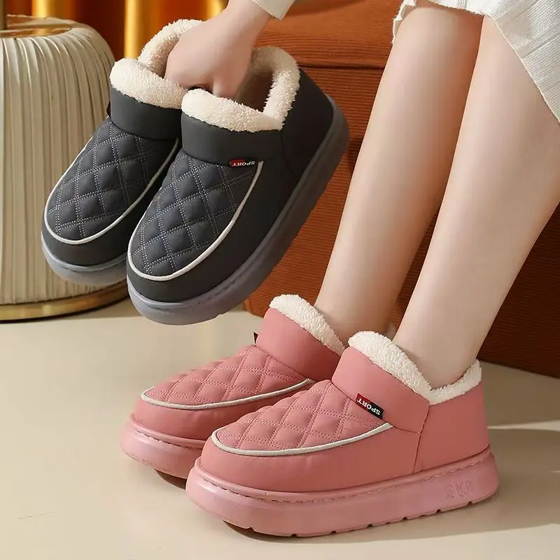 

2025 Winter Outerwear Warm And Thick-soled Waterproof And Anti-slip Indoor Casual Women's Boots Made Of Fleece Material