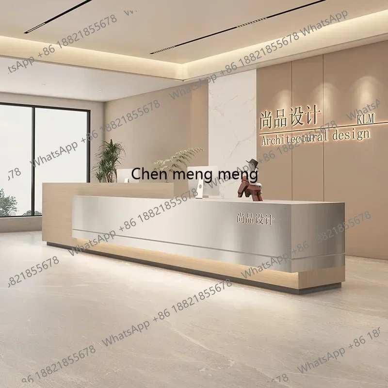 

Luxury Furniture Office Hairdresser Counter Aesthetic Reception Desk Long Cashier Table Cafe Recepcja