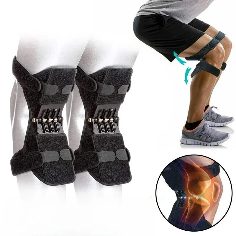 

1Pair Joint Support Knee Pad Non-slip Lift Pain Relief For Knee Power Spring Force Stabilizer Knee Booster Working Sports Elder
