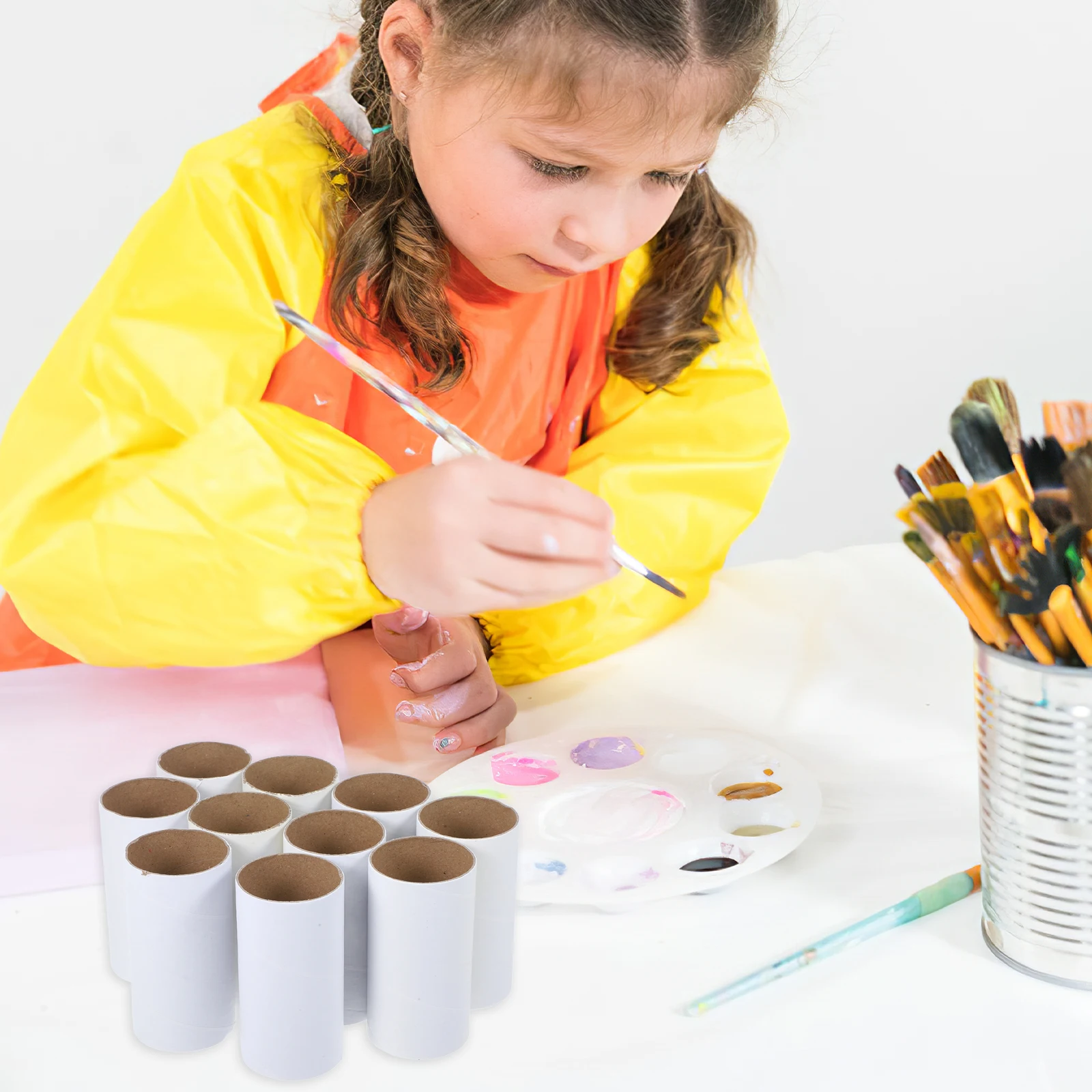 

10pcs Paper DIY Material Crafting Paper Roll Blank Cylinders for Craft Projects Kids Creativity Educational Supplies