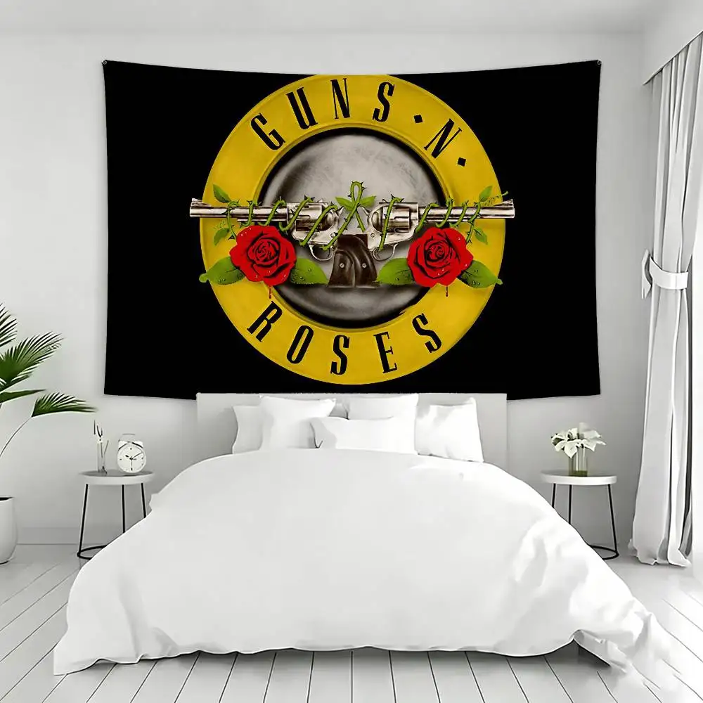 Band G-Guns N Roses Tapestry Flags Wall Hanging Background Art Banner for Bedroom Home Outdoor Decor