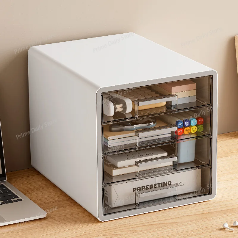 Simple Office Desktop File Storage Cabinet, Transparent Visible Multi‑Layer Organizer, Large‑Capacity Stationery storage cabinet