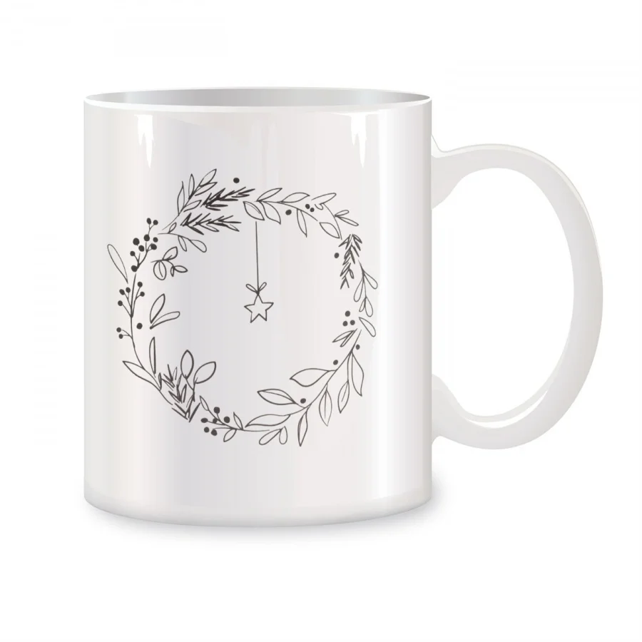 Wreath Mugs For Mom Women Grandma Grandpa Birthday Novelty Coffee Ceramic Tea Cups White 11 oz