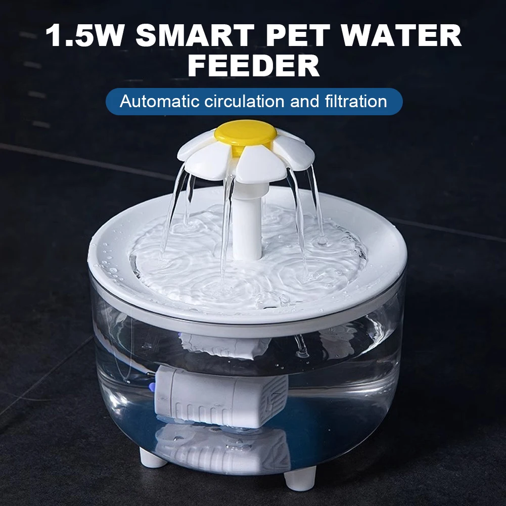 1200ml Automatic Cat Water Fountain Filter USB Electric Mute Pet Drink Bowl Cat Water Fountain Automatic Cat Drink Bowl Filter