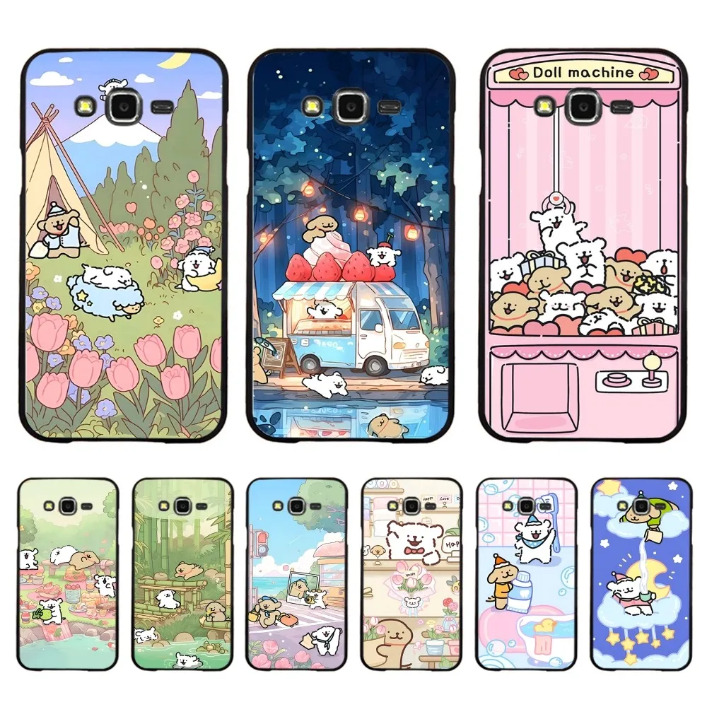 Cute Line Puppy Phone Case For Samsung J 7 Plus 7core J7 Neo J6 Plus Prime J6 J4 J5 Mobile Cover