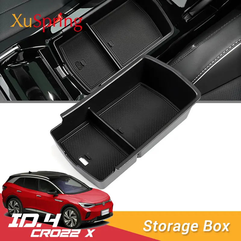 Car Console Armrest Central Storage Box For VW Volkswagen ID.4 ID.6 X 2021 2022 2023 Container Glove Organizer Case Styling