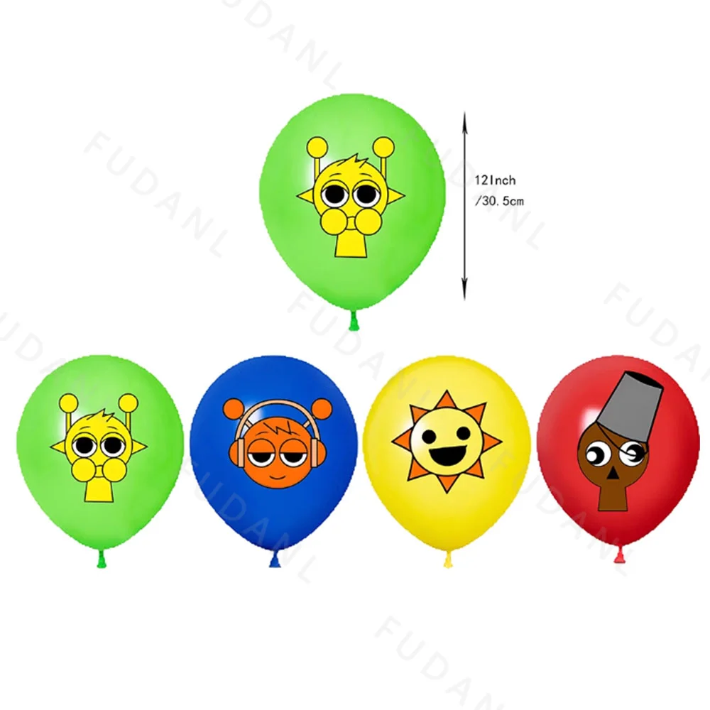 Incrediboxes-Sprunki Thema Kindergeburtstag Party Dekoration Latex Ballons Hintergrund Kuchen Topper Babyparty Banner Zubehör