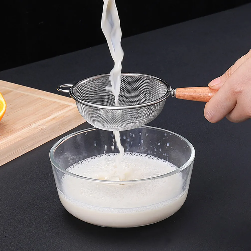 3Pcs Premium Stainless Steel Mesh Filter Spoon Kit Dense Fine Mesh for Kitchen Baking Flour Sieving Juice Filtering Egg