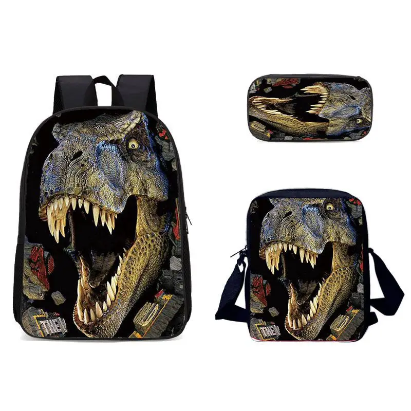 حقيبة ظهر Lobi Wang على الموضة الأوروبية والأمريكية ثلاثية الأبعاد على شكل نمر للسفر حقيبة كتف ثلاثية الحزمة حقيبة أقلام