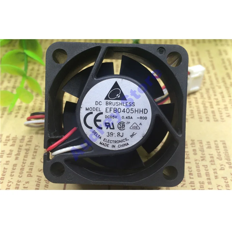 

Delta 4020 4CM Large air volume 3-wire double ball fan EFB0405HHD DC5V 0.45A 7200RPM 7.43CFM air blower