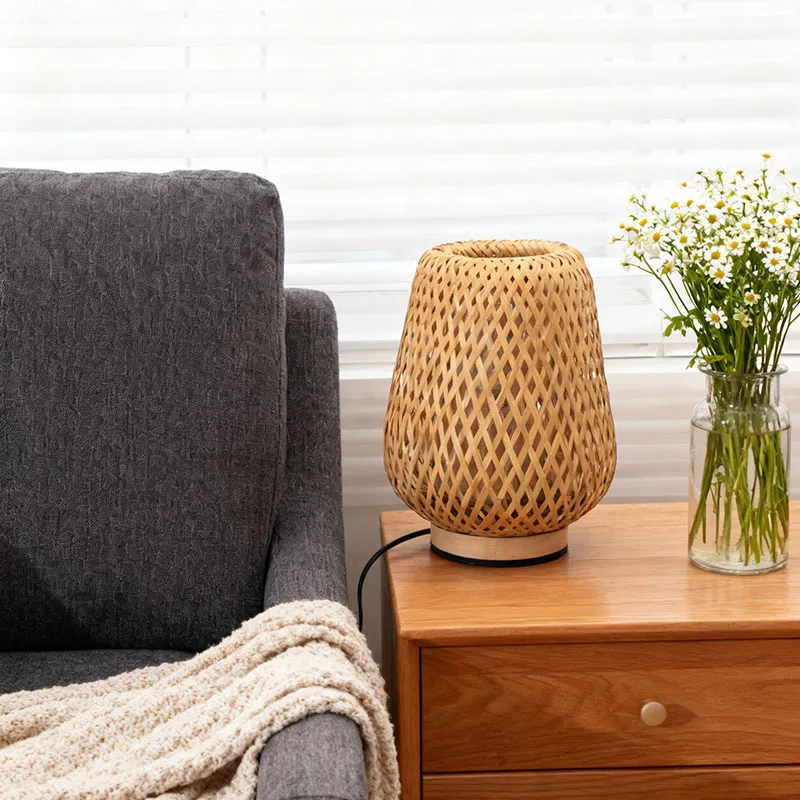 

Unnamed store, bamboo woven table lamp, rattan woven Zen tea room, dining lamp, bamboo lantern, tea house, antique lampshade