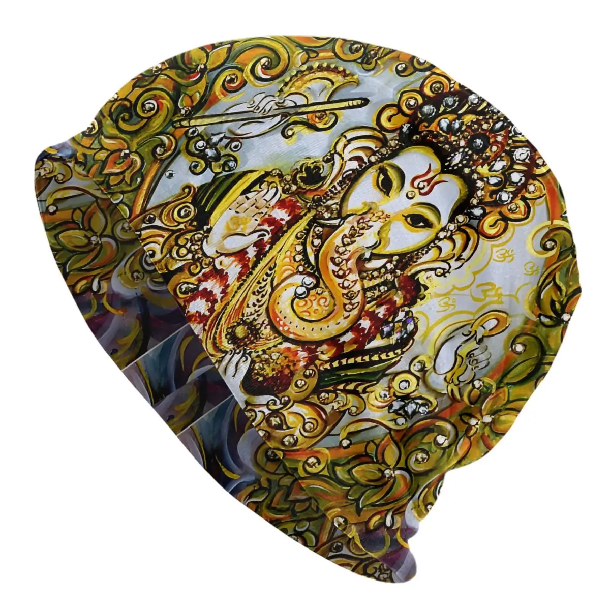 Hindu pantheon Skullies Beanies Fashion Hats Lord Ganesha Thin Bonnet Hipster Caps Men