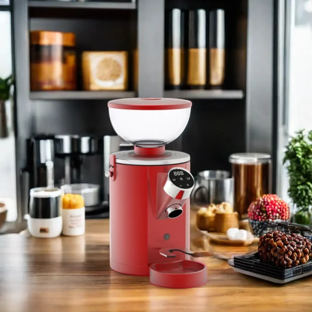 Rebarbadora plana de aço inoxidável elétrica, moinho de café expresso comercial, moedor de café automático, 250W, 60mm