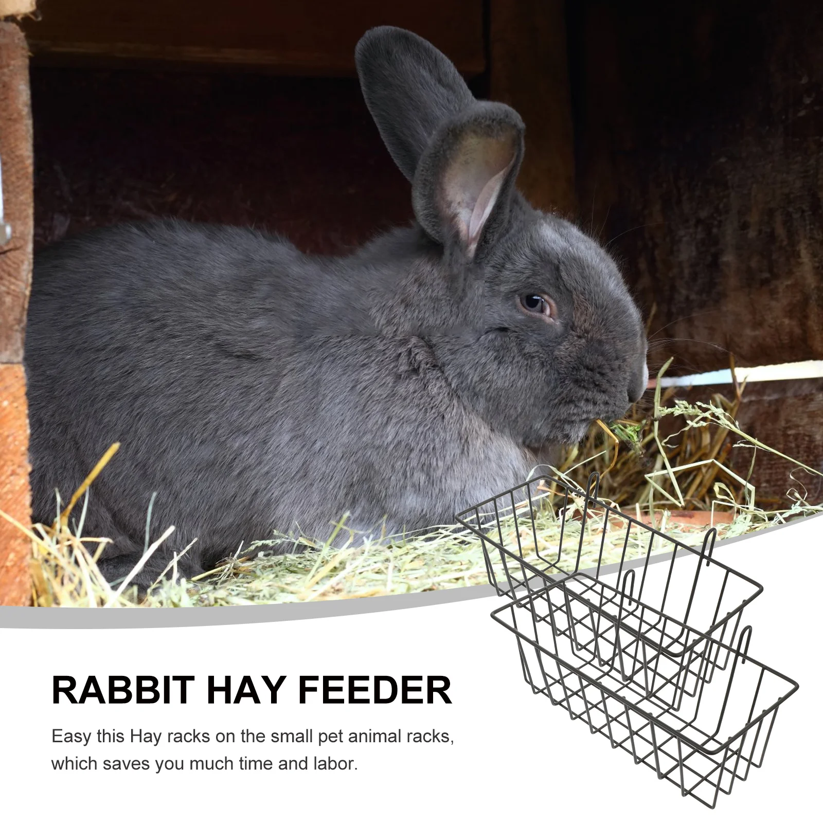 2 Pcs Ornament Container Rabbit Hay Feeder Guinea Pig Accessories Racks Pet Cage Adorable Large Capacity