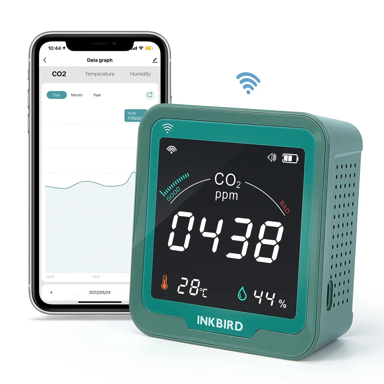 

2025 INKBIRD Japanese WiFi CO2 Monitor INK-CO2W Air Analyzer Carbon Dioxide Meter CO2 Sensor for Air Quality Monitoring